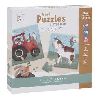 Little Dutch 4 in 1 Puzzle-Set Little Farm LD7153