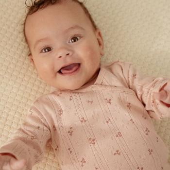 Little Dutch Baby Wickelshirt Langarm Rosa Fairy Flowers (Gr. 44-74) Detailansicht
