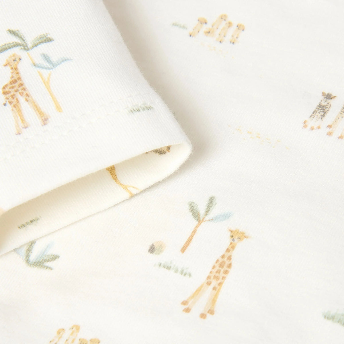 Little Dutch Langarmshirt Baby Weiß mit Safari Friends Print - Ärmel