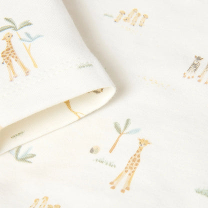 Little Dutch Langarmshirt Baby Weiß mit Safari Friends Print - Ärmel