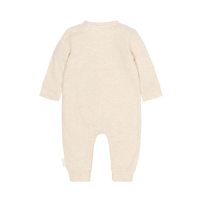 Rückseite von Little Dutch Baby Strampler Beige mit Löwe und Löwin Motiv Safari Friends