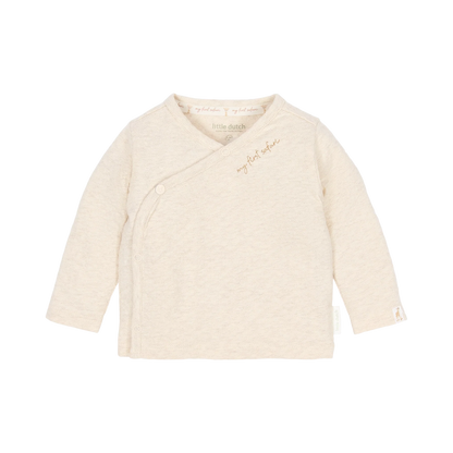 Little Dutch Baby Wickel-Langarmshirt Beige mit besticktem my first safari Schriftzug cl26091500 cl26091501 cl26091502 cl26091503 cl26091504 cl26091505
