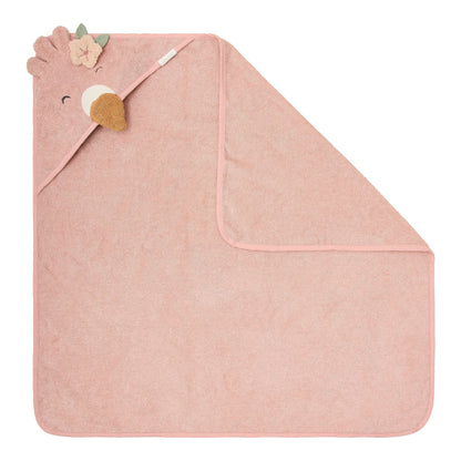 Das Badetuch mit Kapuze Flamingo Blooming Safari von Little Dutch in zartem Rosa macht Badezeit zu einem gemütlichen Erlebnis.