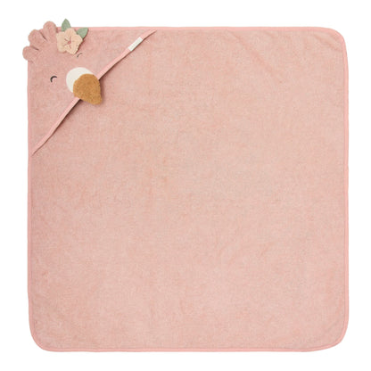 Little Dutch - Badetuch mit Kapuze Flamingo Rosa 75x75 cm
