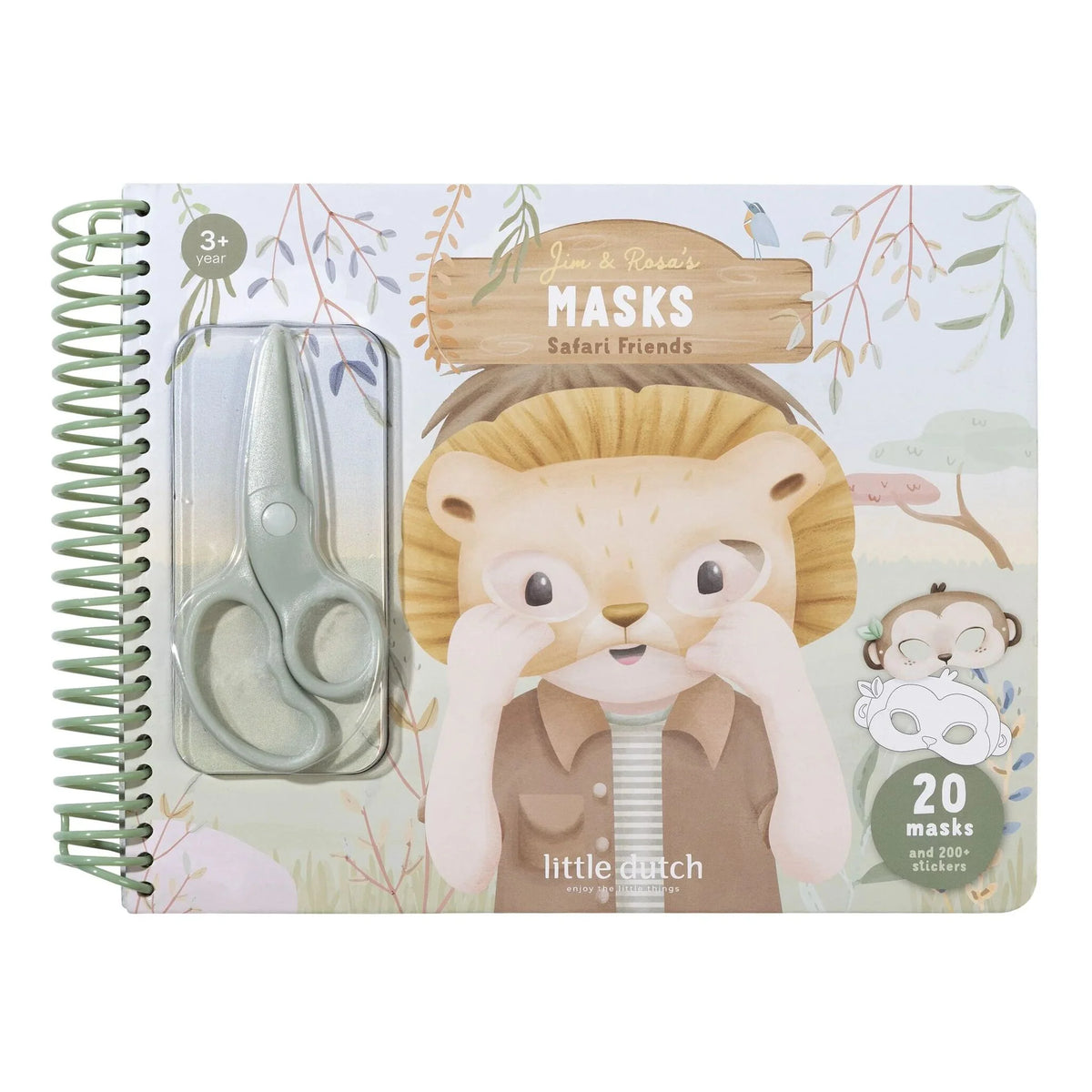 Little Dutch Bastelbuch Masken mit Schere Jim – Safari Friends