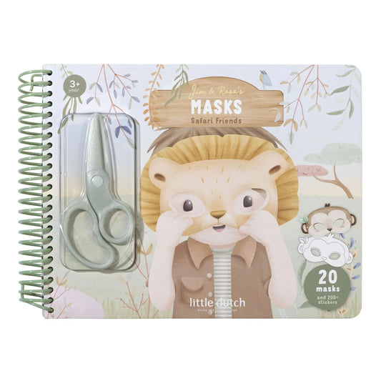 Little Dutch Bastelbuch Masken mit Schere Jim – Safari Friends