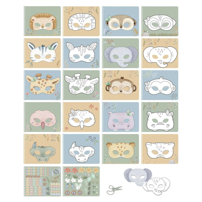 Little Dutch Bastelbuch Masken mit Schere Jim – Safari Friends Details zu den Masken