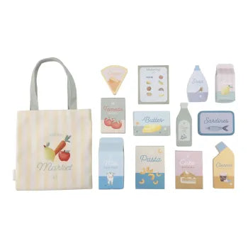 Little Dutch Holz-Einkaufswagen grün – Little Farm Kollektion