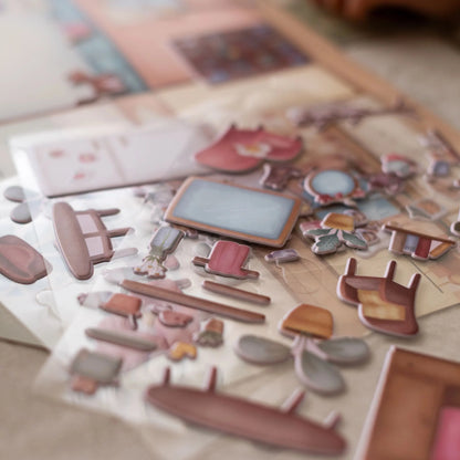 Detailansicht der wiederverwendbaren Aufkleber Essentials Rosa von Little Dutch
