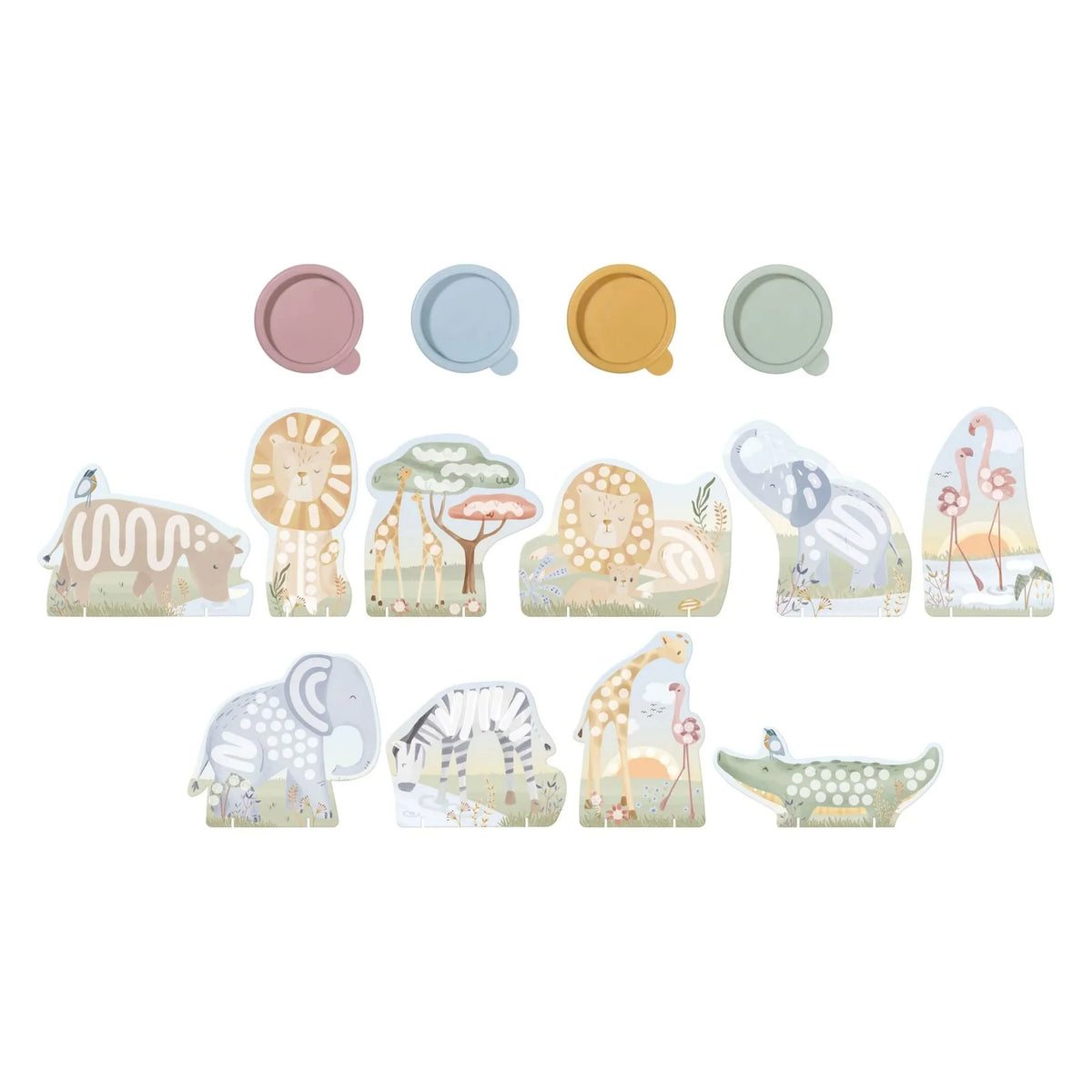 Little Dutch Fingermalset Jim und Rosa mit Safari-Motiven