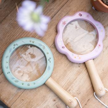 Little Dutch Lupe blau - Forest Friends Holz Kinderlupe