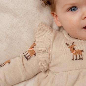 Little Dutch Gestricktes Weihnachtskleid lange Ärmel Rüschen mit Verpackung