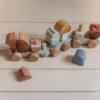 Little Dutch Holz Zug mit Steck-Formen Eichhörnchen mit Verpackung