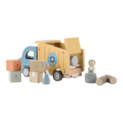Little Dutch Holz-Kipplaster – Müllwagen mit Steckfiguren - LD2535