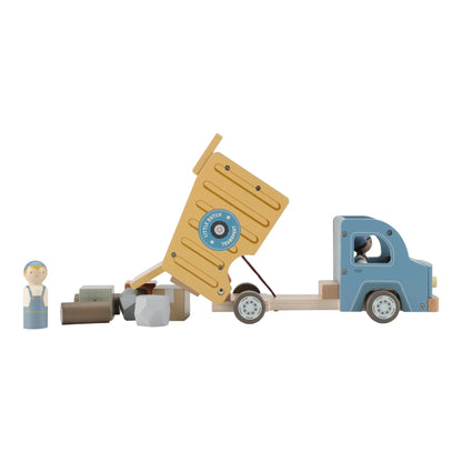 Little Dutch Holz-Kipplaster – Müllwagen mit Steckfiguren - LD2535