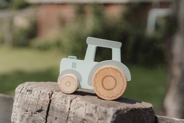 Little Dutch Holz Traktor Little Farm von der Seite