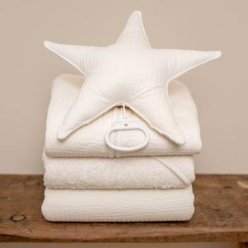 Little Dutch Kapuzenhandtuch Pure Soft White Detailansicht