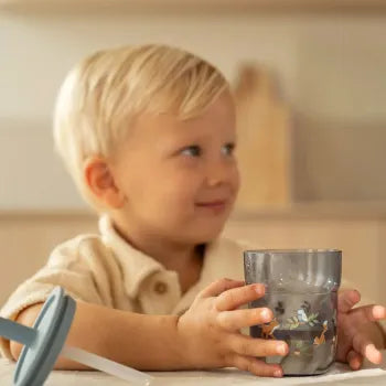 mepal Kinder Trinkglas blau Mio 250ml mit Trinkhalm Mepal - Forest Friends Funktionen Detail