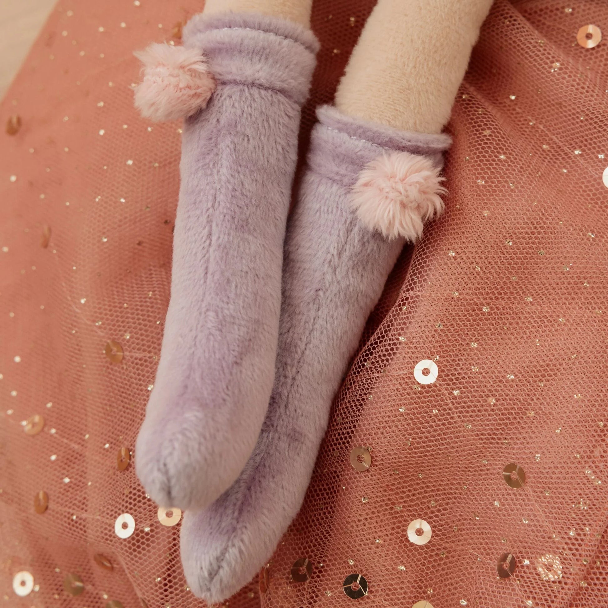 Kuschelpuppe mit roten Haaren - Ava von Little Dutch in Lila mit Blumenkleid - LD4667