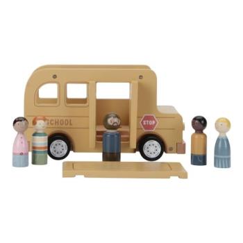 Little Dutch Schulbus Holz mit Spielfiguren
