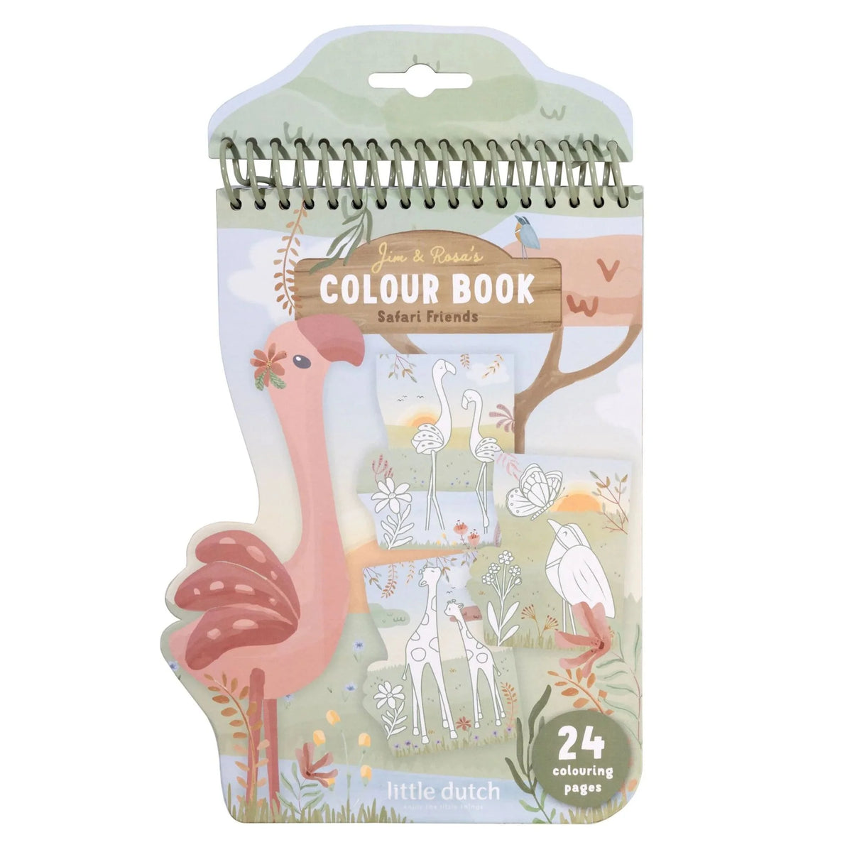 Little Dutch Malbuch Rosa Flamingo - Safari Friends