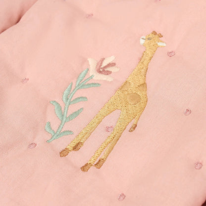 Little Dutch Organizer Giraffe Rosa Blooming Safari, Nahaufnahme gestickte Giraffe mit Blüte DE30456047