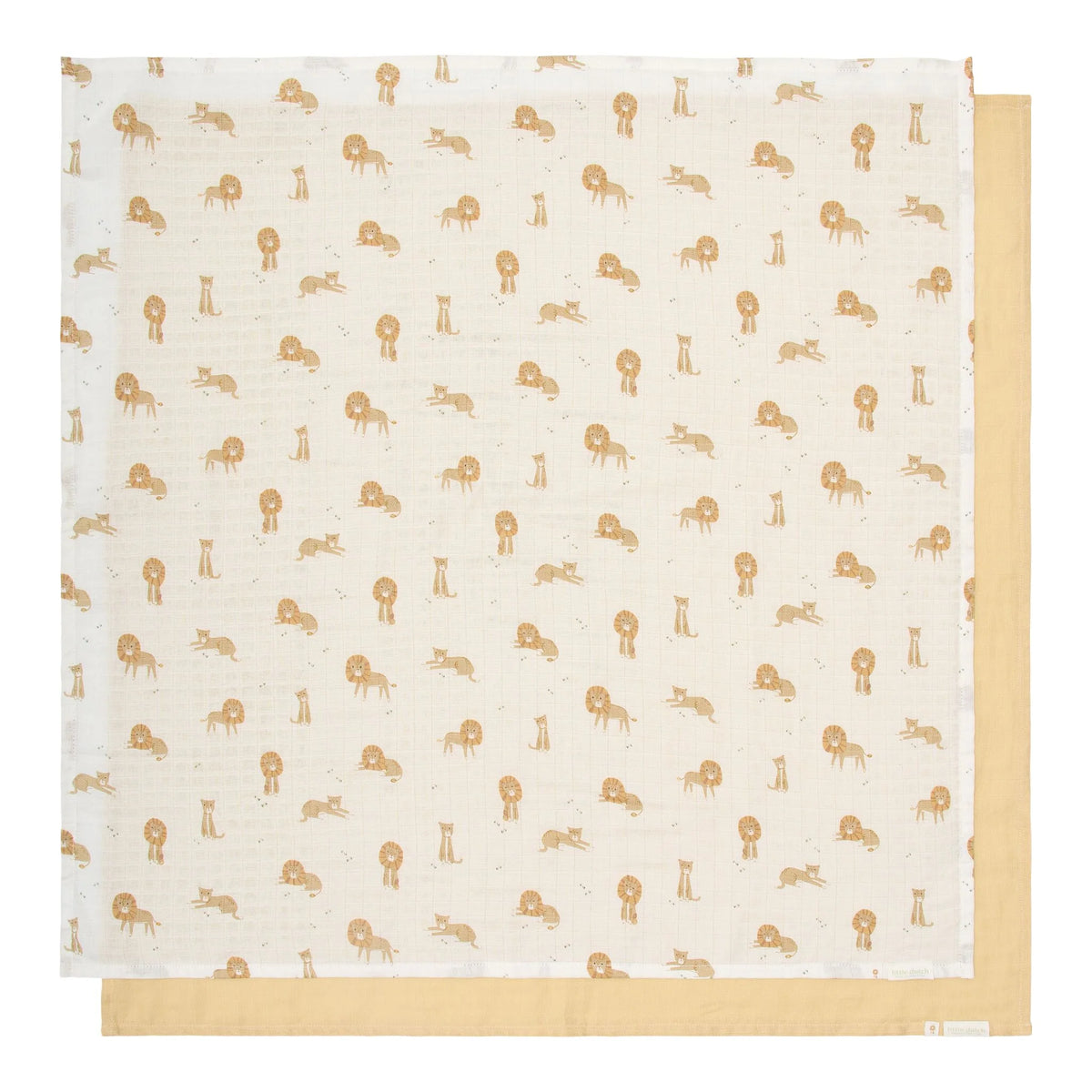 Little Dutch Pucktuch-Set mit Löwenmotiv und gelbem eher sand Pucktuch