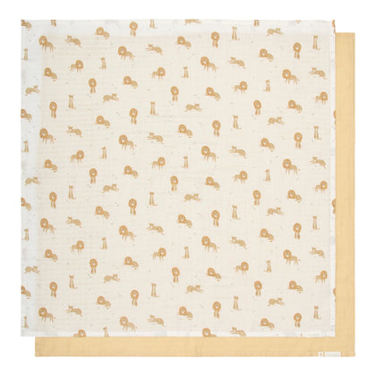 Little Dutch Pucktuch 2er Set 70x70 cm sand Safari Loewe
