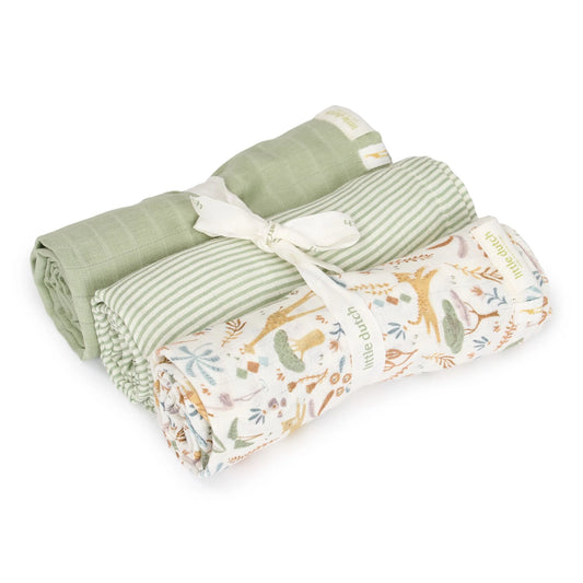 Little Dutch Pucktuch-Set 3er 70x70 cm Grün Safari Wonders