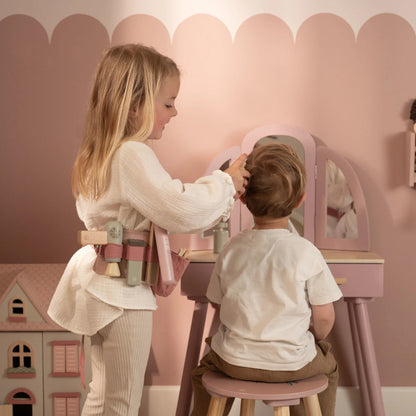 Little Dutch rosa Friseur Set Kinder Holz – Detailansicht