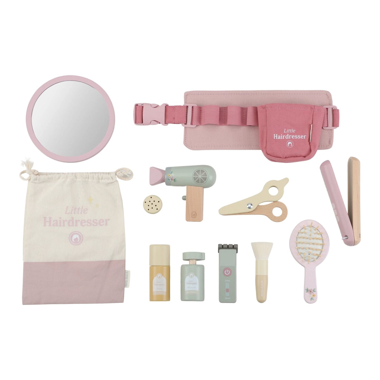 Little Dutch rosa Friseur Set Kinder Holz – Material