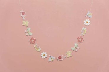 Little Dutch rosa Girlande Flowers & Butterflies