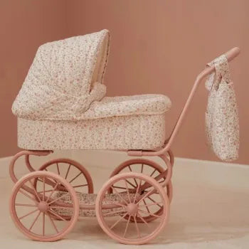 Little Dutch rosa Puppenwagen - Metall - Soft Flowers