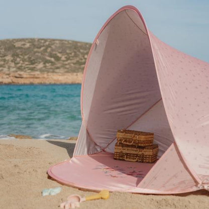 Little Dutch rosa Pop-up Strandzelt Ocean Dreams pink – Aufbau