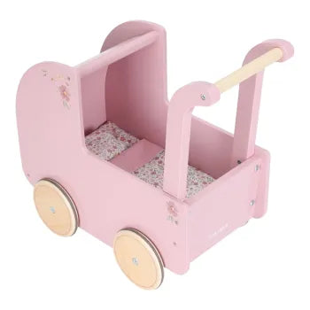 Little Dutch rosa Puppenwagen Holz mit Textilien
