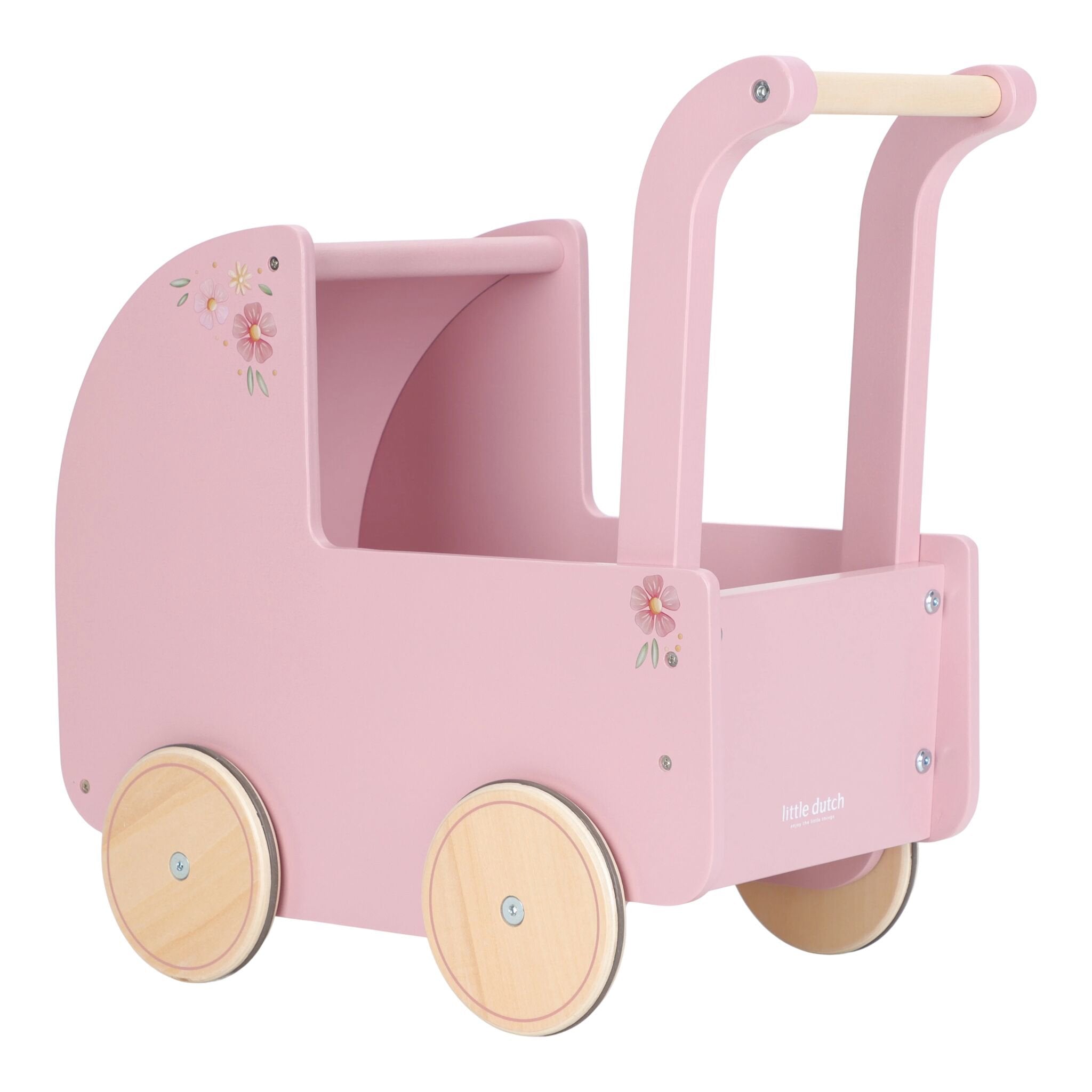 puppenwagen rosa Little Dutch rosa Puppenwagen Holz mit Textilien