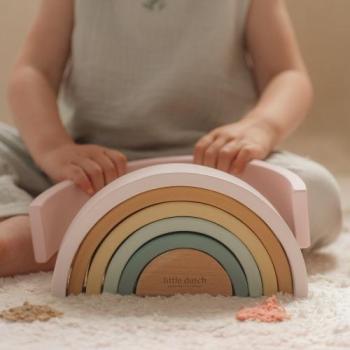Little Dutch rosa Stapel Regenbogen Holz - Fairy Garden LD7337