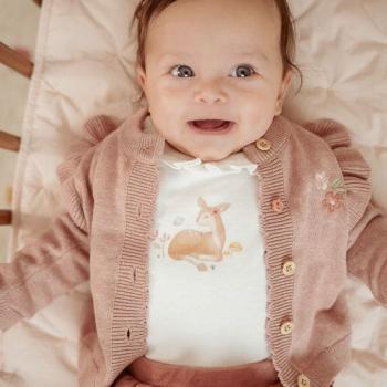 Little Dutch rosa Strickjacke Fairy Pink Rüschen - Baumwolle Bio Gr. 44 -74