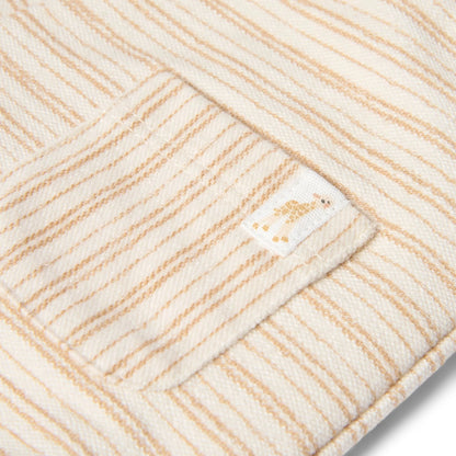 Detailansicht der braun gestreiften Babyhose Little Dutch Safari Friends