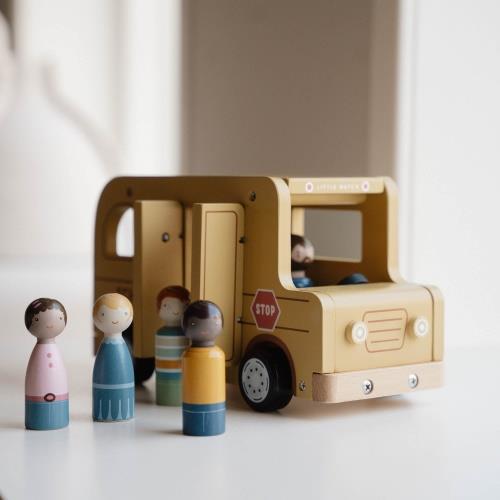 Little Dutch Schulbus Holz mit Spielfiguren – Aufbau