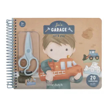 Little Dutch Scrapbook Jim's Garage mit Schere - Auschneide Sammelalbum