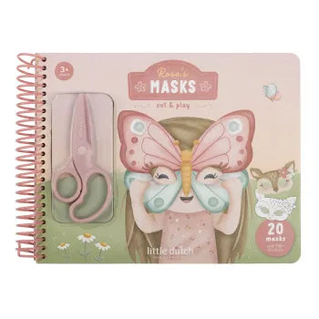 Little Dutch Scrapbook Rosa Masken mit Schere