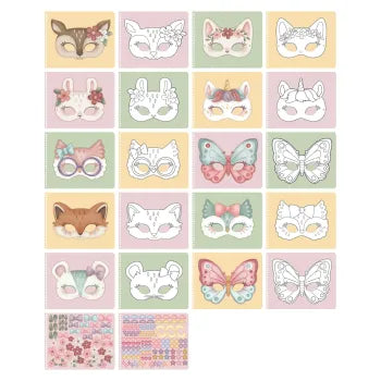 Little Dutch Scrapbook Rosa Masken mit Schere