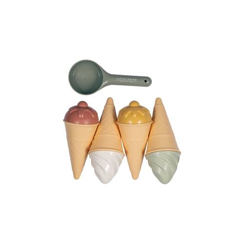 Little Dutch Strandset Eistüten 9-teilig - Eiscreme Sandformen