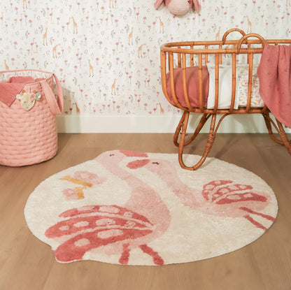 Der Flamingo Teppich im Blooming Safari Babyzimmer - Deko Little Dutch