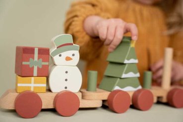 Little Dutch X-MAS Holz Eisenbahn mit Steckformen Weihnachten LD4861