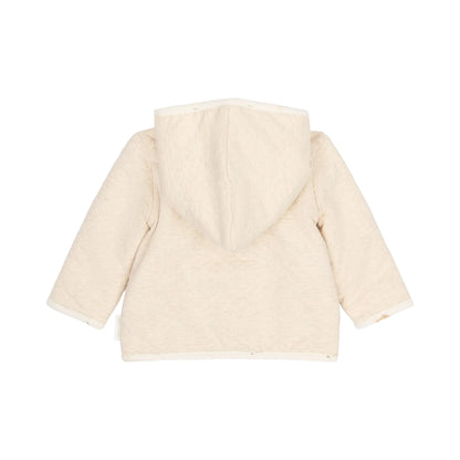 Rückansicht Little Dutch Wendejacke aus Baumwolle Bio für Babys in Beige