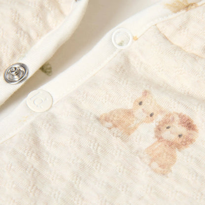 Little Dutch Babyjacke Safari Friends Vorderseite mit Detail Print und Druckknöpfen