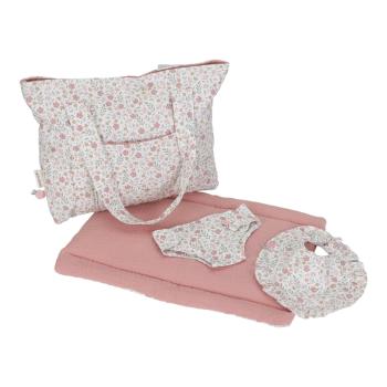 Baby Puppe Noa + Puppenwickeltasche „Soft Flowers“ Bundle