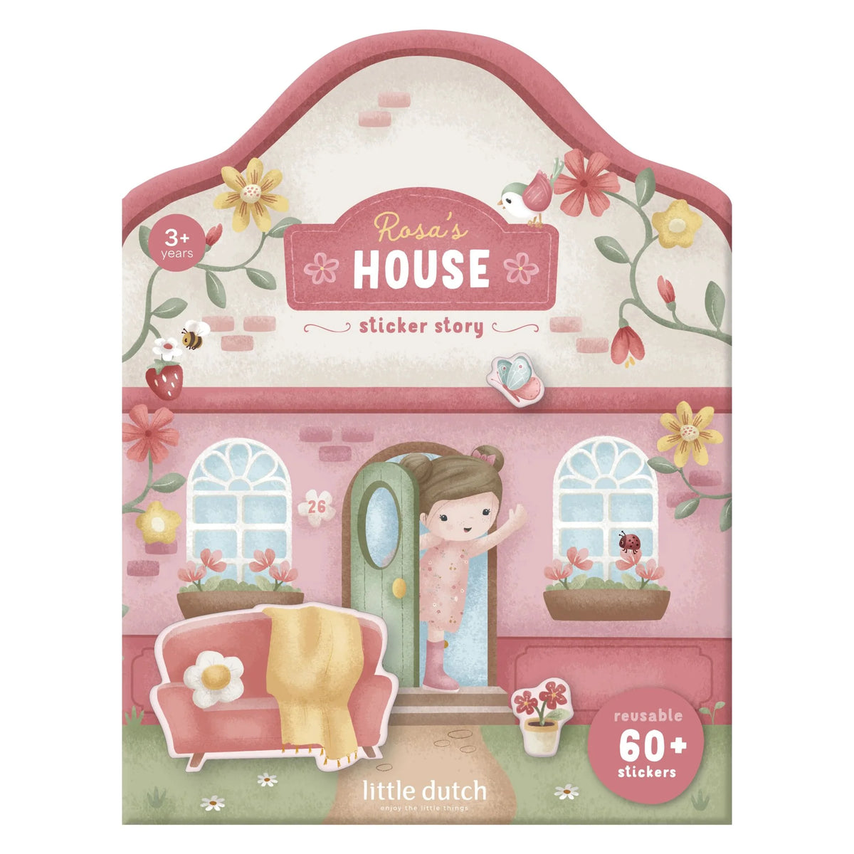 Little Dutch wiederverwendbare Aufkleber Essentials Rosa mit Rosas Haus
